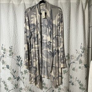 NWT Camouflage Open Front Cardigan